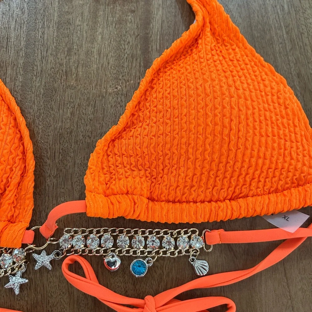 SHEIN Bright Orange Bikini Set - Picture 4 of 12